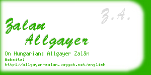 zalan allgayer business card